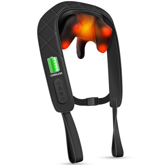 CuPiLo Cordless Neck Massager overview showing deep kneading for neck relief