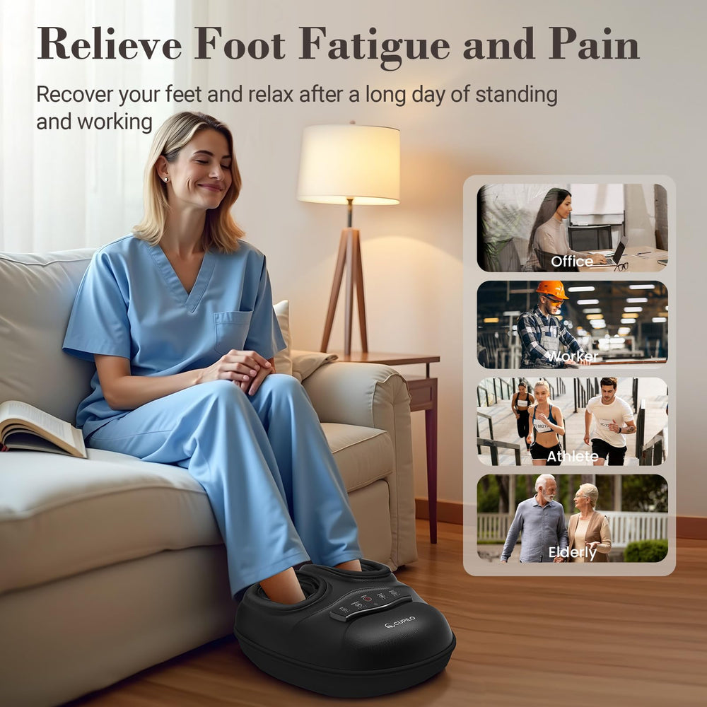 CuPiLo foot massager features 3 independent kneading heads for depth.