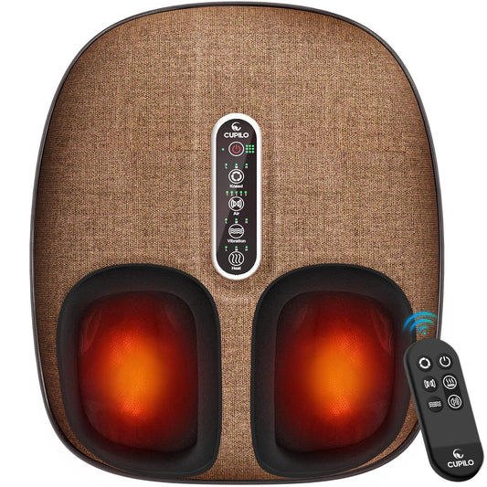 CuPiLo Foot Massager with remote control enables hands-free operation for convenience.