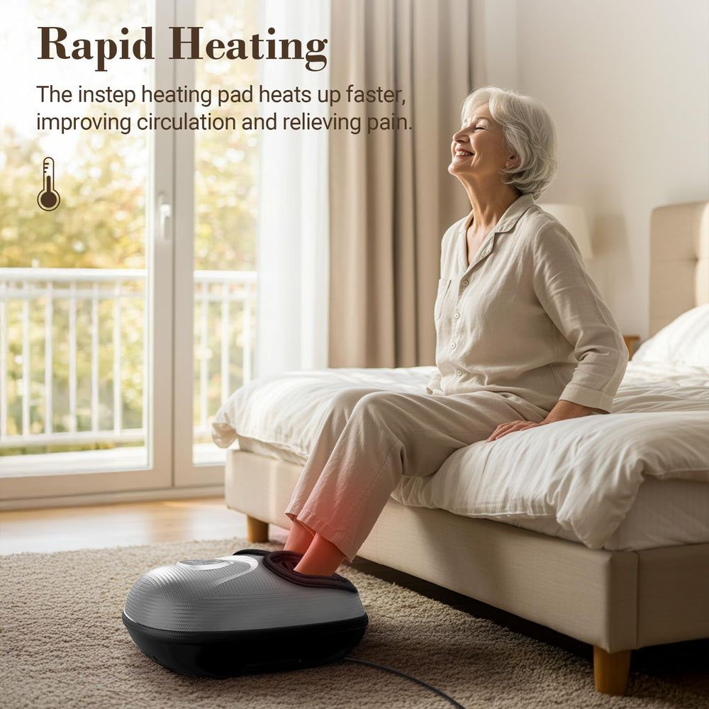 CuPiLo foot massager heat function shown for soothing warmth.