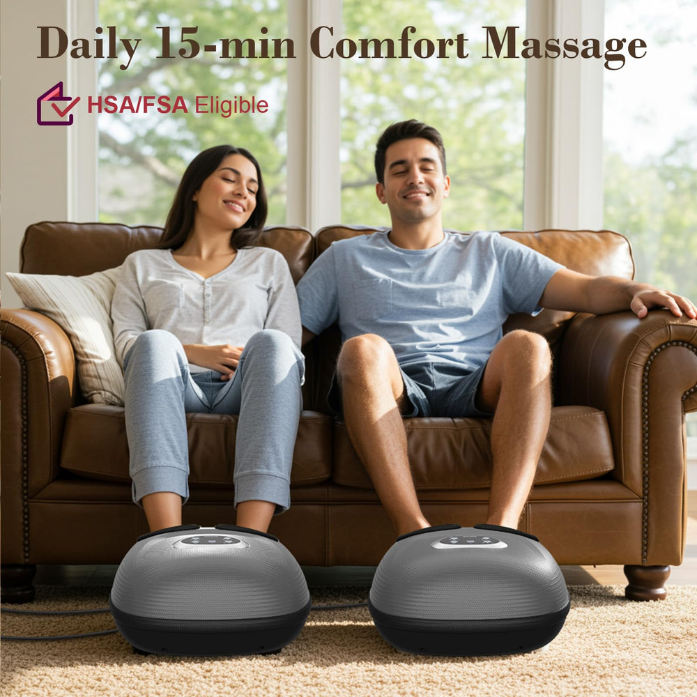 CuPiLo foot massager kneading action demonstrates deep tissue relief after long days.