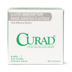 Curad elastic tape being applied to skin for a secure wrap.