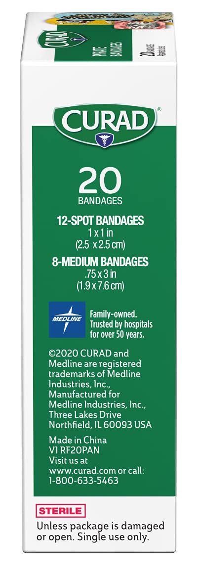 CURAD Kids Pirate Bandages are latex-free for sensitive skin comfort