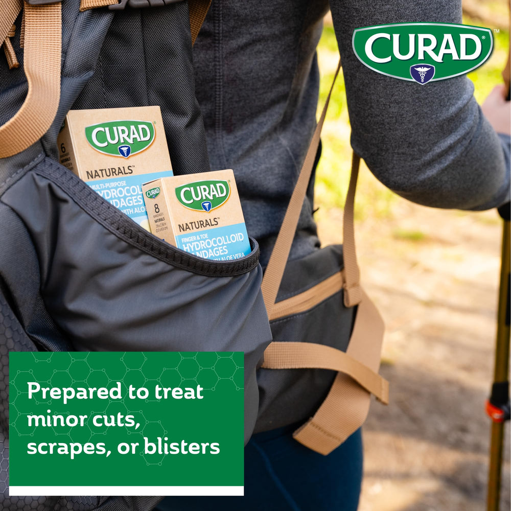 CURAD Naturals hydrocolloid on skin demonstrates moisture-sealing action.
