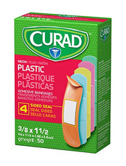 Curad Neon green plastic bandages provide fast protective coverage