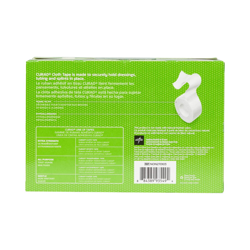 CURAD tape in use, securing a dressing during activity