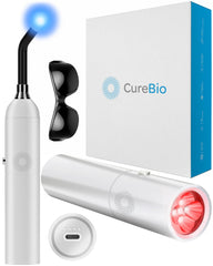 CureBio infrared device targeting lips with focused light for localized light support
