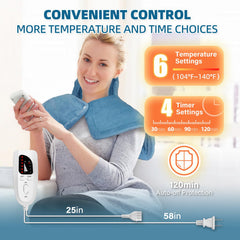 Curety heating pad neck-shoulders wrapped around shoulders for contouring comfort