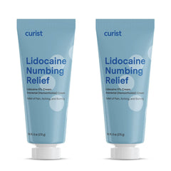 Curist 5% Lidocaine cream 6oz tube front view shows packaging for external use