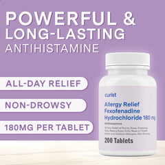 Curist allergy relief product on a clean medicine shelf.