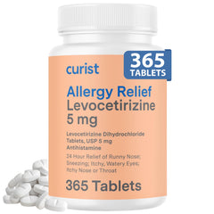 Curist Levocetirizine 5 mg bottle front view for easy daily allergy management.