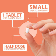Curist Levocetirizine bottle open scene highlights quick access during allergy flare-ups.