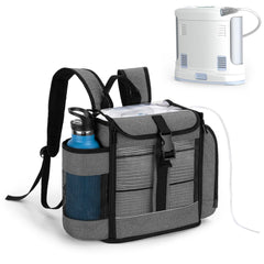 CURMIO oxygen concentrator backpack front view shows compact, travel-ready design.