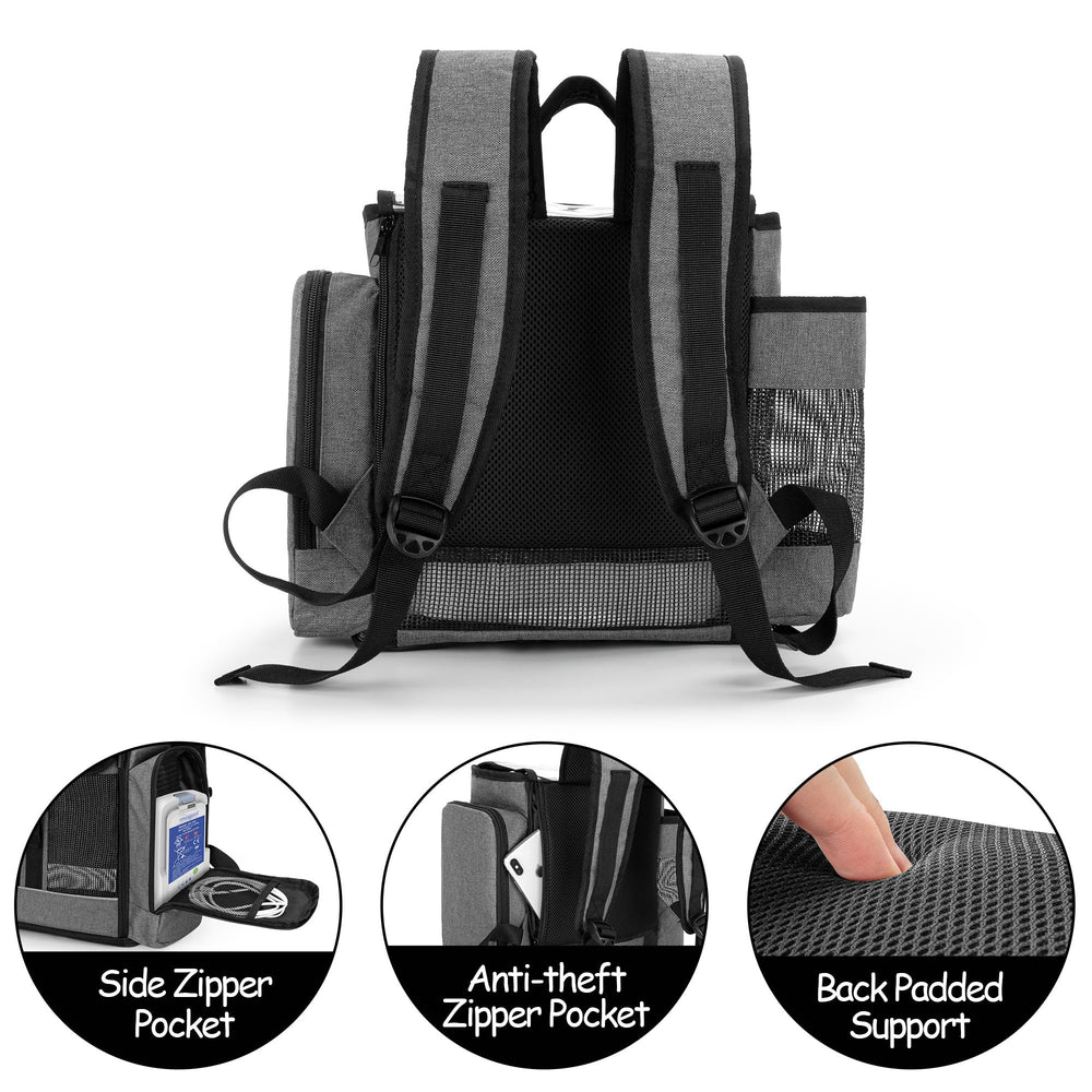CURMIO bag opening with smooth zippers enables easy access and charging.