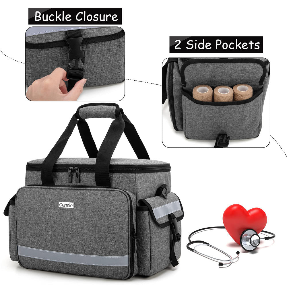 CURMIO medical bag back layer fits notebooks or iPad for note taking.