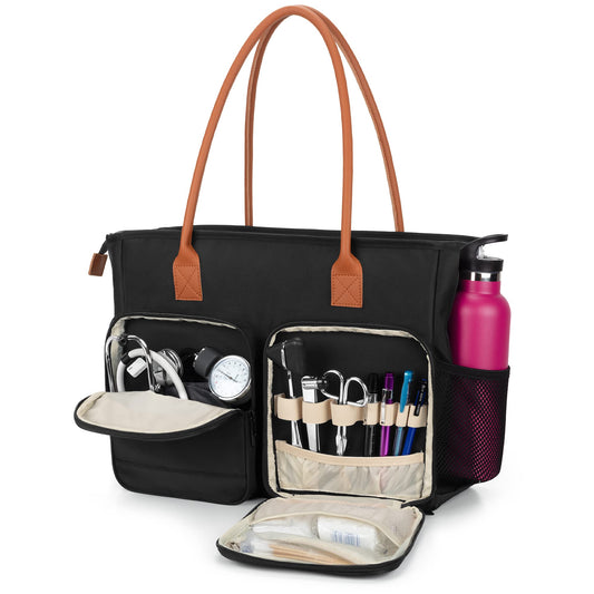 CURMIO Nurse Tote Bag main compartment keeps supplies organized for on-the-go care.