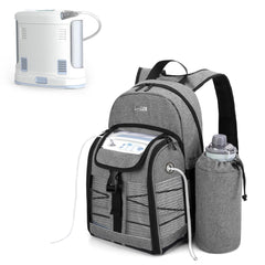 CURMIO POC backpack front compartment securely holds your oxygen concentrator.