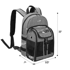 CURMIO POC backpack main compartment fits a 14 laptop and batteries.