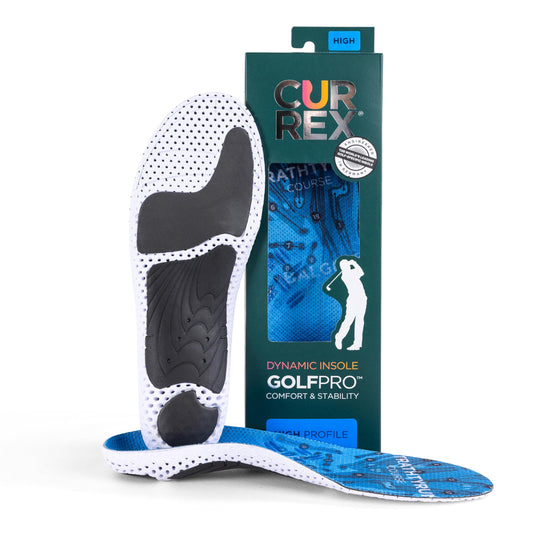 Currex GolfPro arch-support insole improves balance for precise swings.