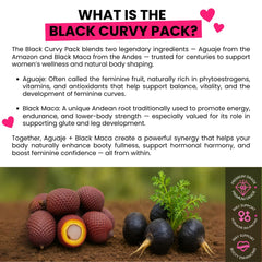 Curvy Fruit Aguaje Black Maca capsules close-up highlighting plant-based formula