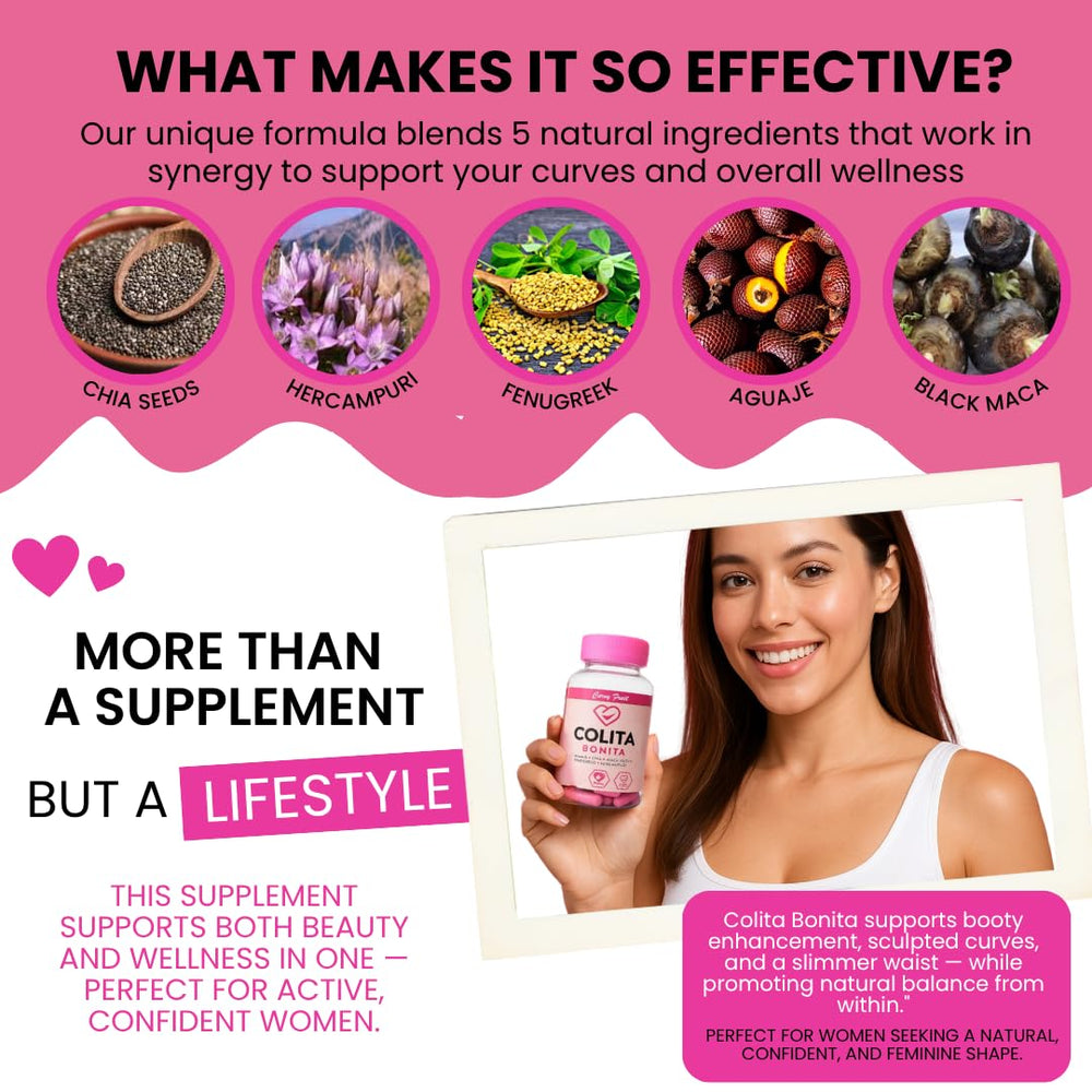 Curvy Fruit Colita Bonita herbal blend bottle focuses on natural wellness