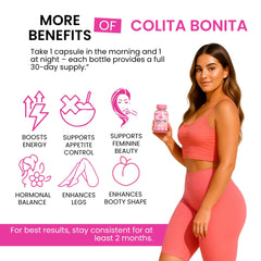 Curvy Fruit Colita Bonita packaging view emphasizing vegan capsules