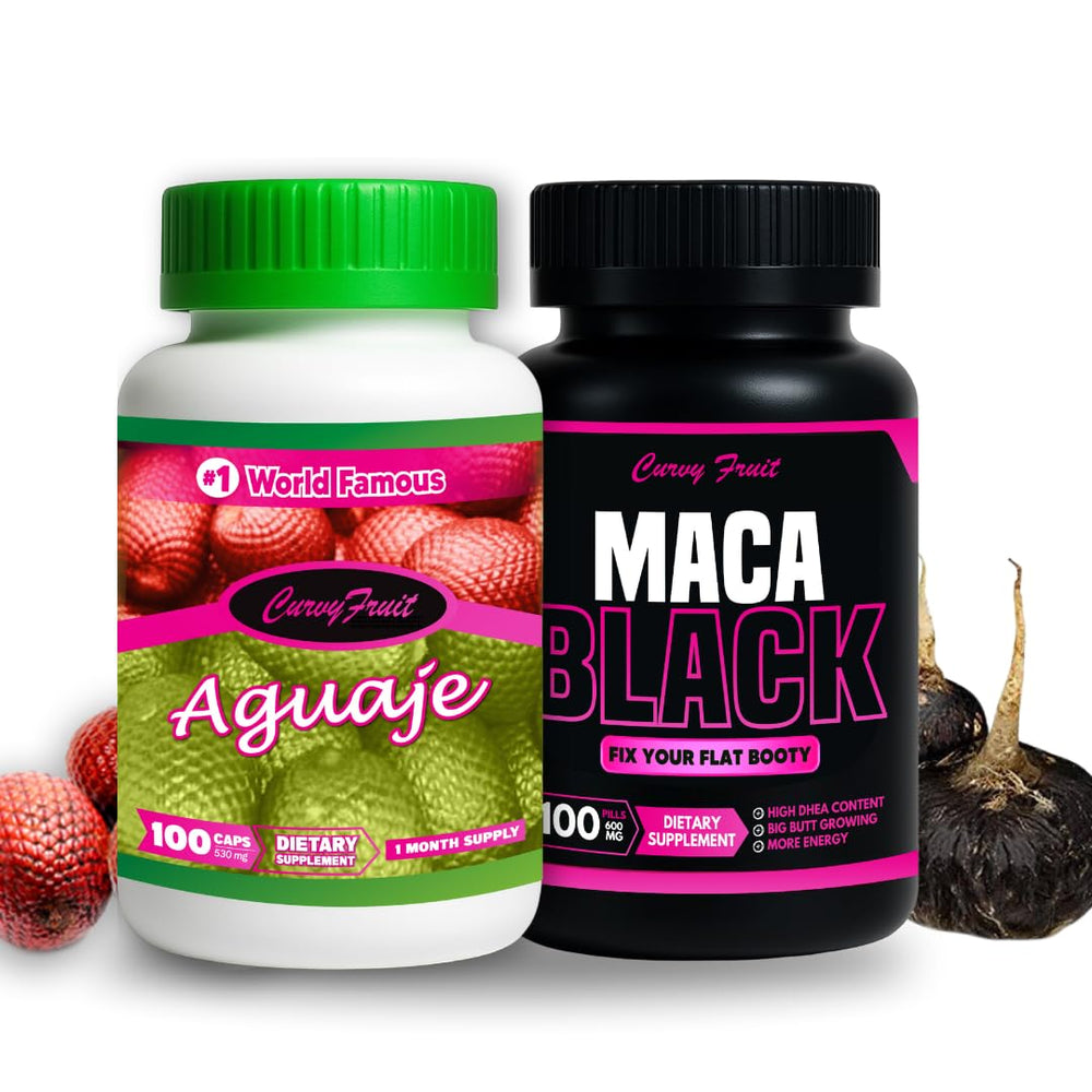 Curvy Fruit Maximum Booty Growth bottle on white background for daily glute-focused supplementation
