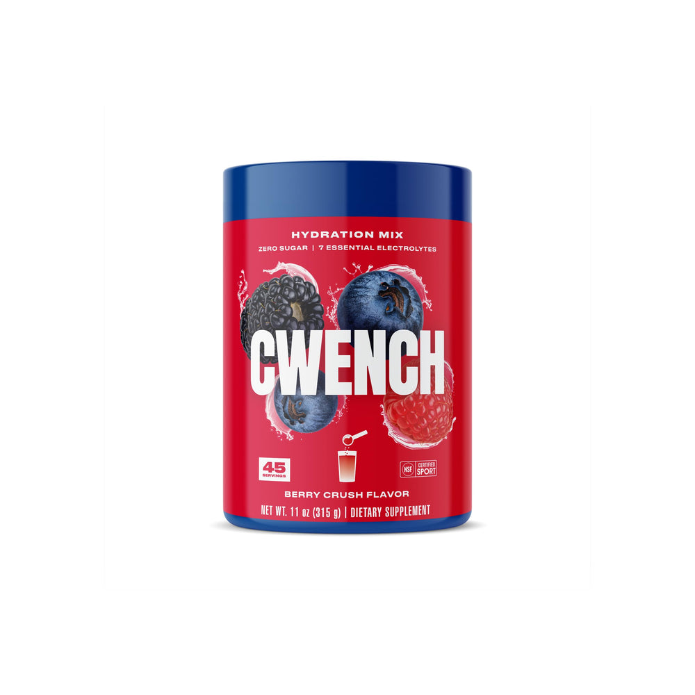 CWENCH Hydration Berry Crush bottle ready for gym sessions and on-the-go hydration.