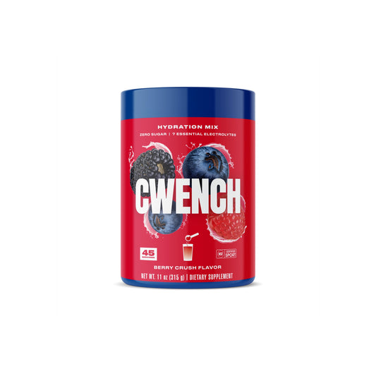 CWENCH Hydration Berry Crush bottle ready for gym sessions and on-the-go hydration.