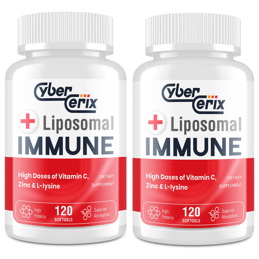 The CyberCerix Liposomal Immune Support bottle front, showcasing daily wellness.