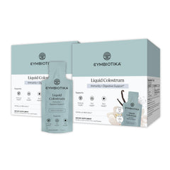 CYMBIOTIKA Liquid Colostrum bottle with sea salt vanilla for daily gut and immune support.