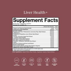 CYMBIOTIKA Liver Health+ packaging emphasizes gluten-free and non-GMO formula.