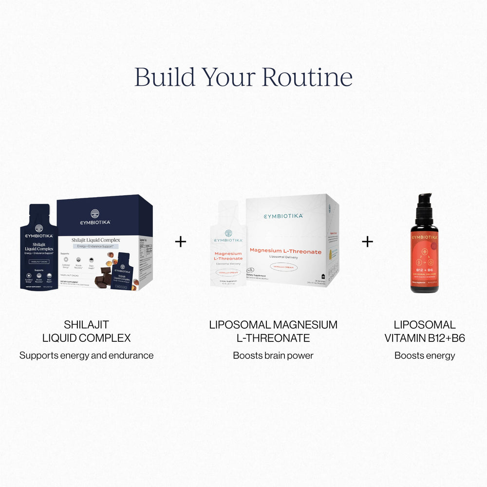 CYMBIOTIKA Packaging box showcases convenient daily packets for travel.