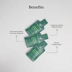 CYMBIOTIKA Super Greens glass with mix shows easy dissolve for a refreshing drink.