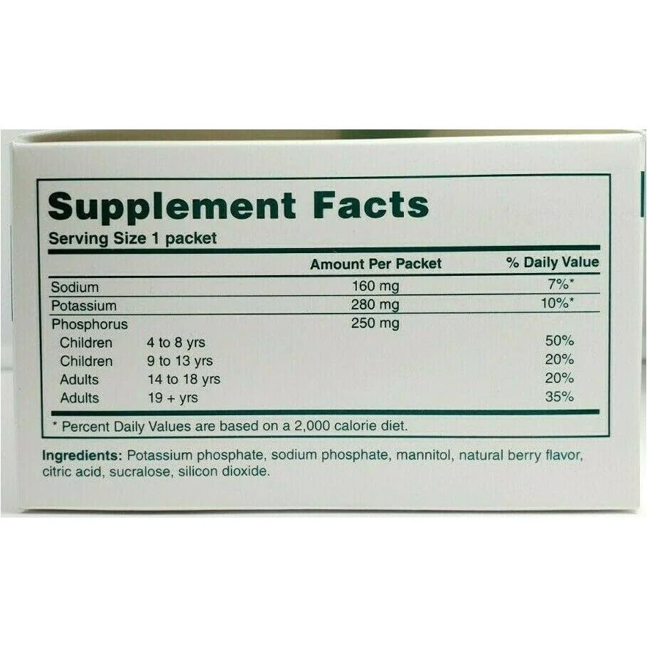 Cypress Phos-NaK unit dose packet enables precise serving.