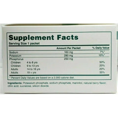 Cypress Phos-NaK unit dose packet enables precise serving.