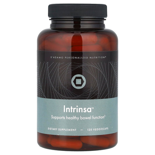 D'Adamo Intrinsa bottle front view for daily bowel health support