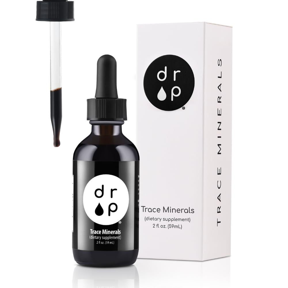 D R P Organic Trace Minerals Drops bottle for mineral-rich hydration