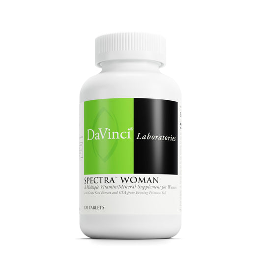 Davinci Labs Spectra Woman bottle front view promotes bone health and daily wellness.