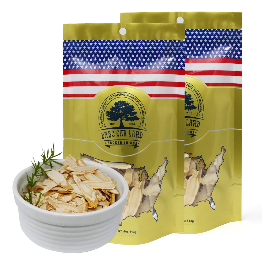 DABC OAK LAND American ginseng slices prepared for tea infusion, ready to brew.