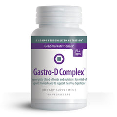 D'Adamo Gastro-D Complex capsules providing gentle digestion support after meals.