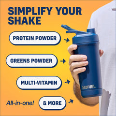 Mixing glass demonstrates smooth shake preparation with DADFUEL.