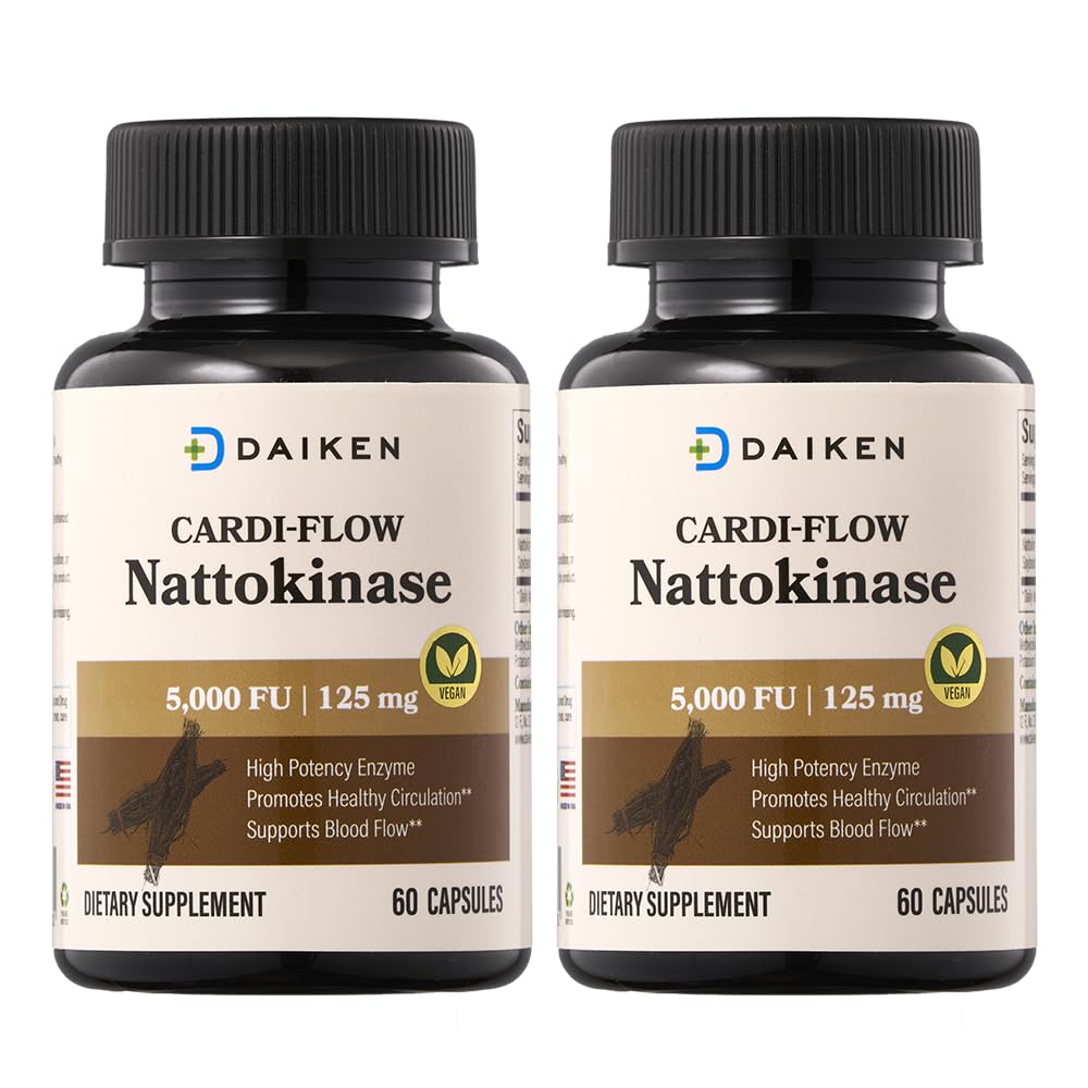 DAIKEN Nattokinase bottle showing high-potency capsules for daily support.