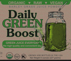 Daily Green Boost amber bottle for premium storage and potency.