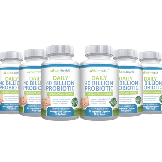 Daily Health Daily Probiotic bottle pour supports digestion and daily balance.