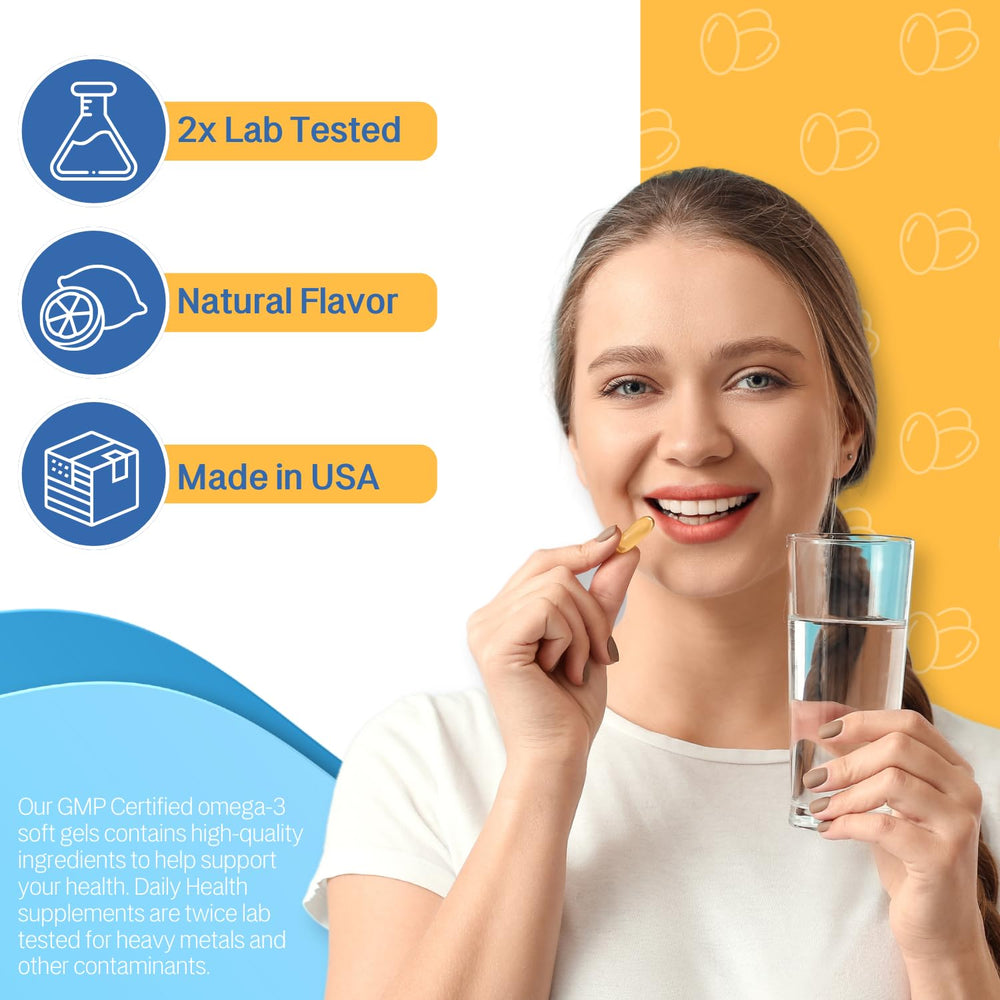 Made in USA label on Omega 8060 packaging reflects GMP-compliant production