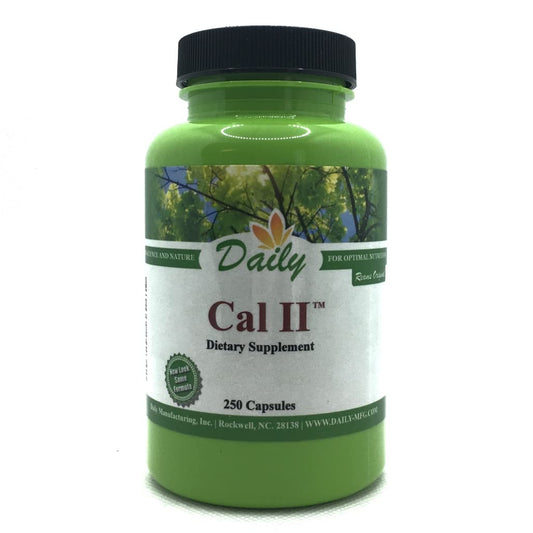 Daily Manufacturing Cal II bottle and capsules for daily calcium support.