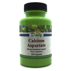 Daily Manufacturing Calcium Aspartate bottle shows dosage label for easy supplementation