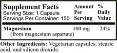 Daily Manufacturing Magnesium Aspartate 150 capsules jar for easy daily use.