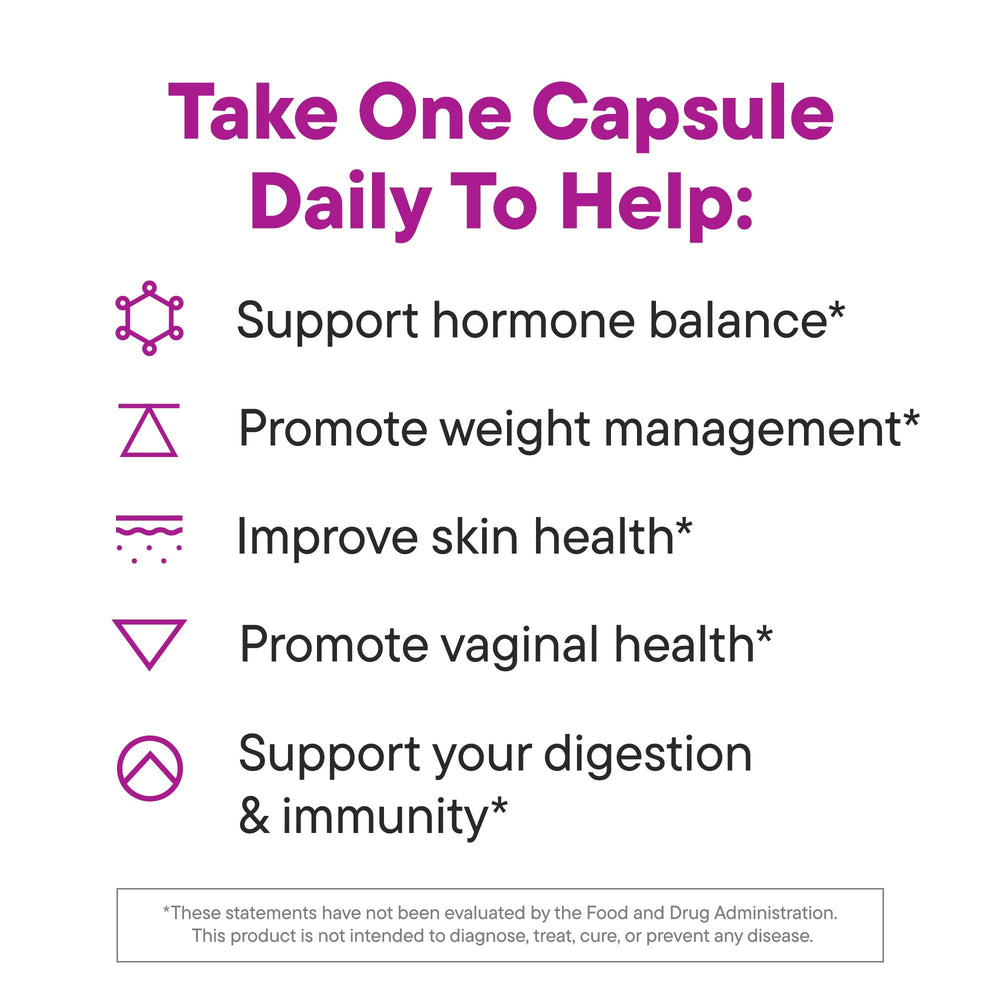 Daily Nouri Hormone Balance Probiotics with vegan Omega oil softgel for skin and heart wellness
